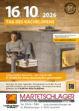Tag des Kachelofens 16.10.2026 - bei Fliesen Martetschläger Vorchdorf