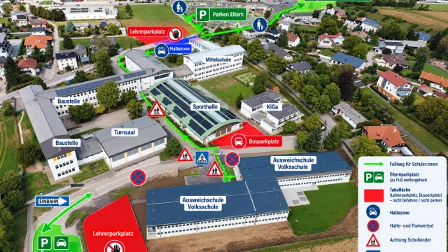 Verkehrskonzept zum Schulstart 2026/2027 mit Ausweichschule in Vorchdorf