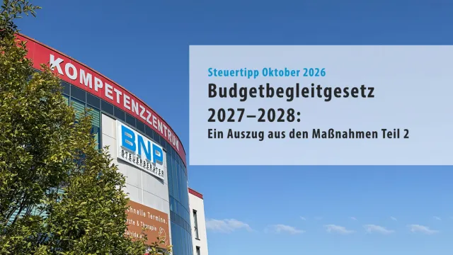 BNP-Steuertipp  - Oktober 2026