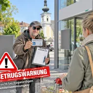 Vorsicht ist geboten - vermehrt werden Passanten angesprochen und es wird um eine Eintragung in ein Spendenregister gebeten