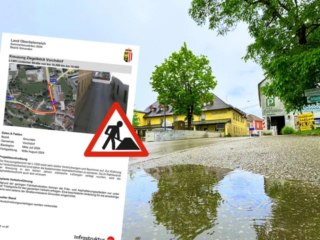 Sanierung L1309 Vorchdorf - Kreuzung Ziegelböck im Sommer 2024