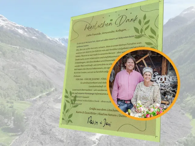 Dankesbrief aus dem Lötschental nach dem Abbruch des Birchgletschers haben die Ritlers alles verloren