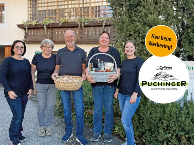 Am Freitag und Samstag im Hofladen: Iris Edlinger, Veronika, Ernst Puchinger, Sandra Pammer-Prechtl, Corina Sperl. Hofladen-Onlineshop: www.hofladenpuchinger.com 