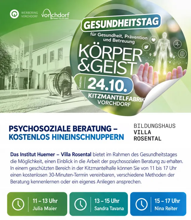 Psychosoziale Beratung Gesundheitstag Vorchdorf 2026